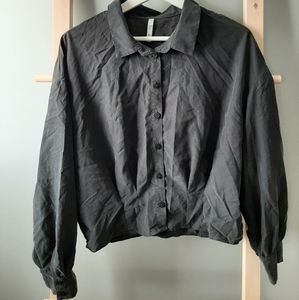 Vintage looking grey/black blouse
